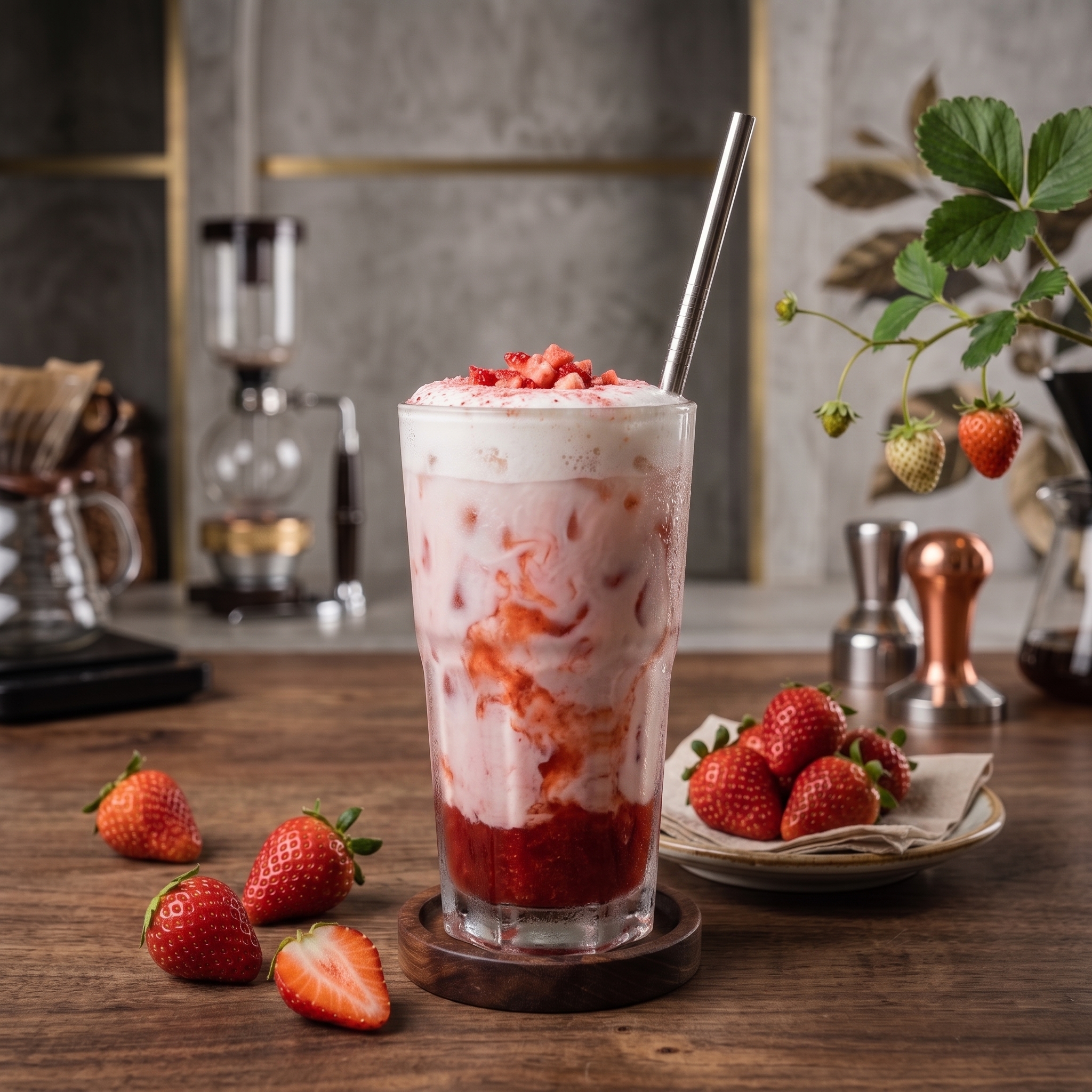 Iced Strawberry Milk